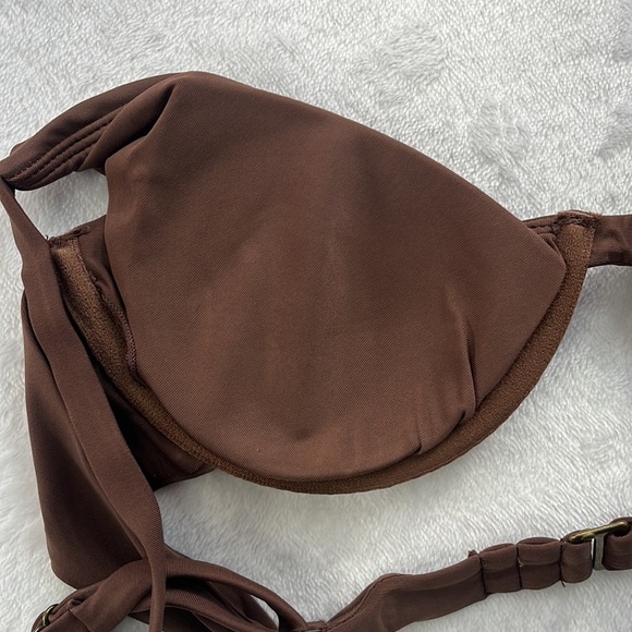 NWT Andie Brown M The Sicily Top Espresso Wire Bikini Swim Top - Picture 7 of 8